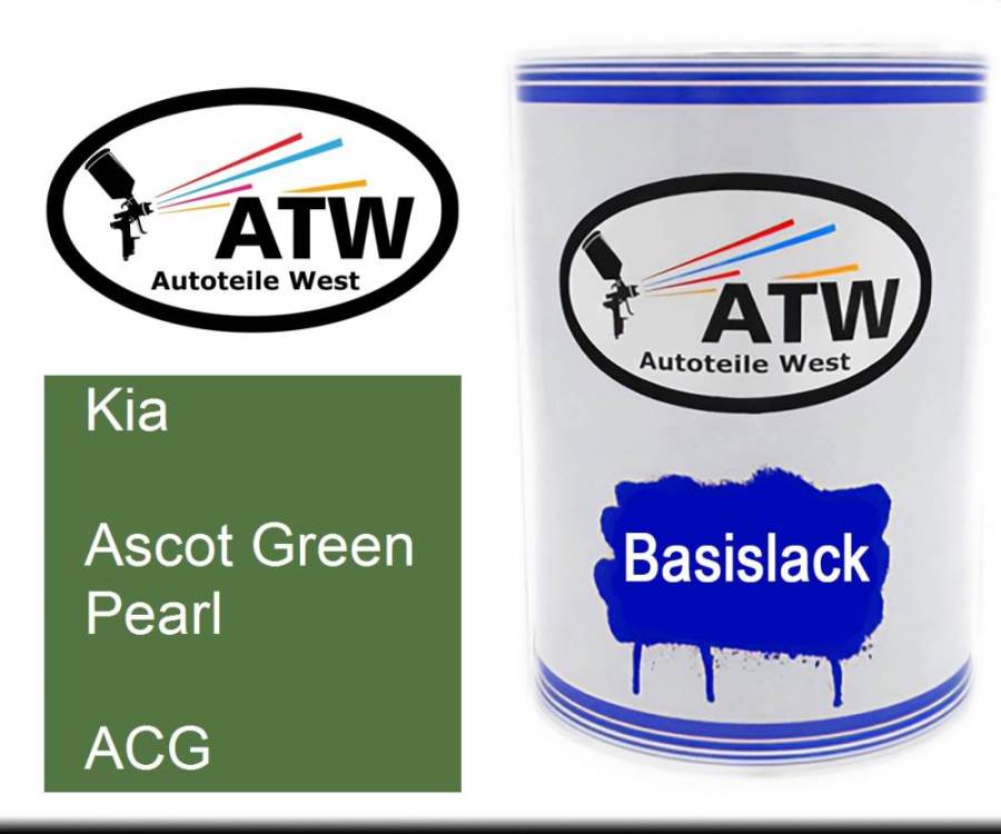 Kia, Ascot Green Pearl, ACG: 500ml Lackdose, von ATW Autoteile West.